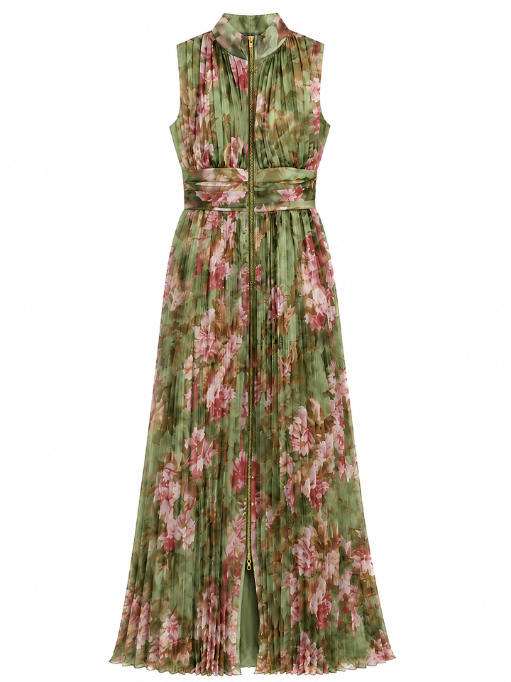 Chantal™ – Vintage Bloom Pleated Dress