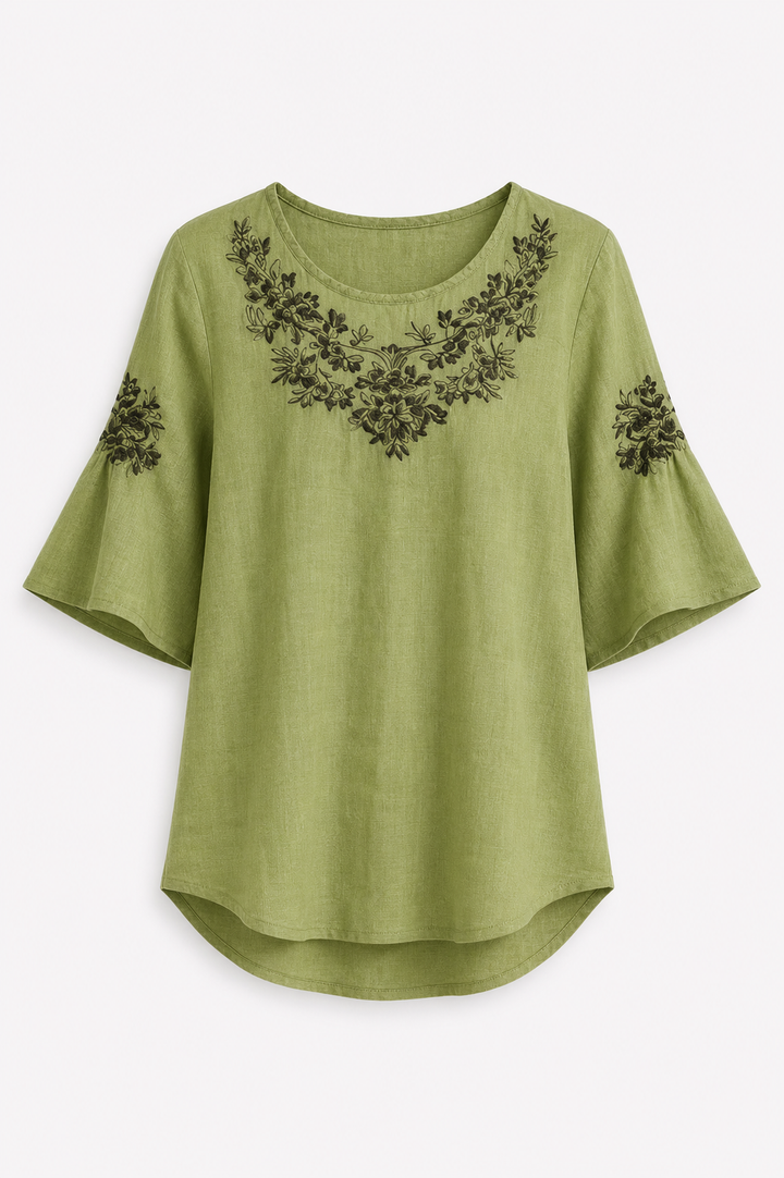 Lina™ – Embroidered Elegance Blouse