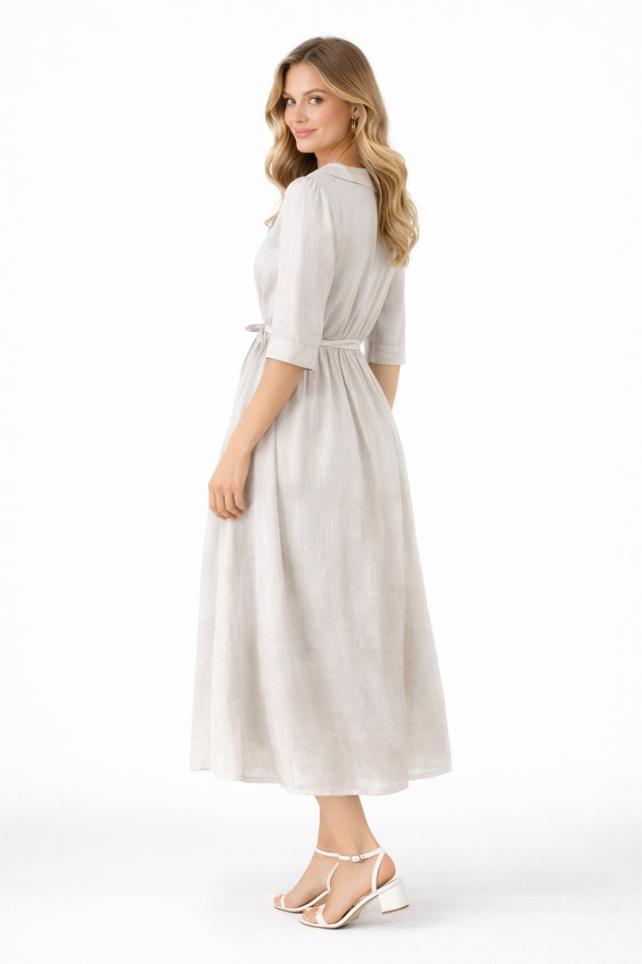 Clara – Elegant Button Midi Dress