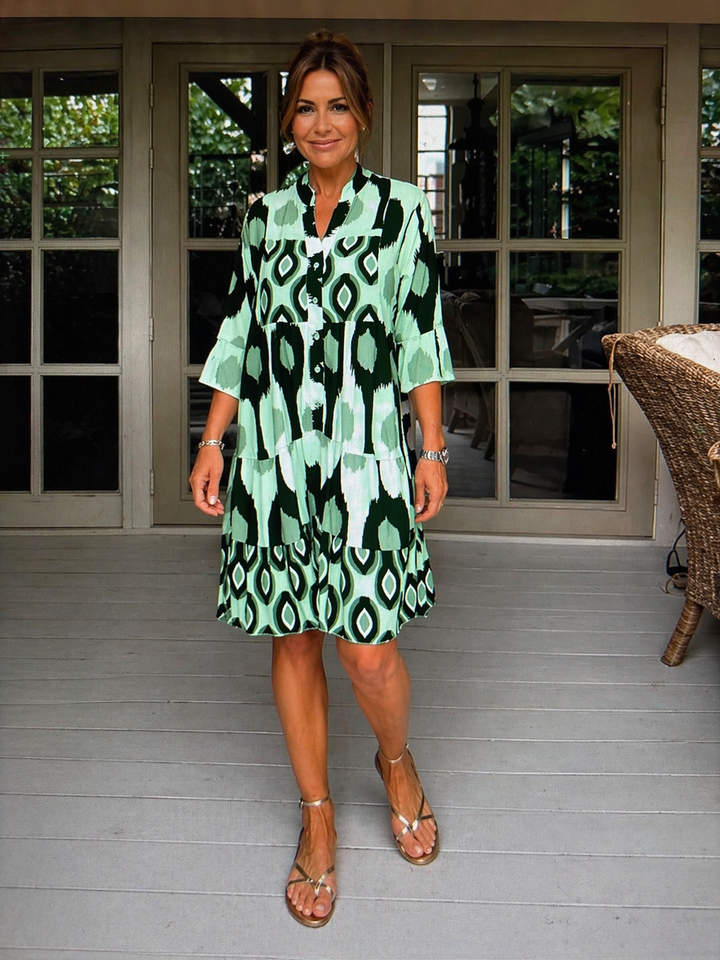 Nora – Geometric Print Tunic Dress