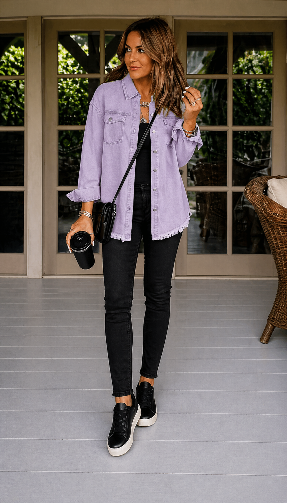 Mila – Black Denim Shirt Jacket