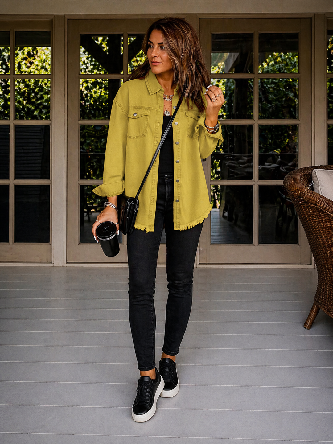 Mila – Black Denim Shirt Jacket