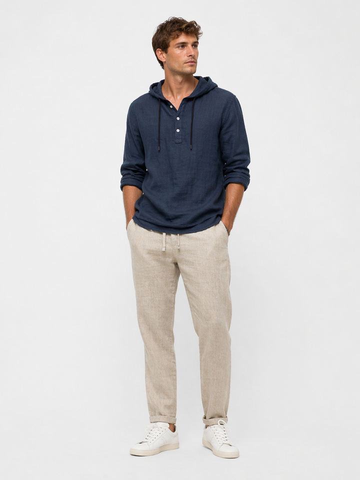 Ethan – Casual Linen Hooded Shirt