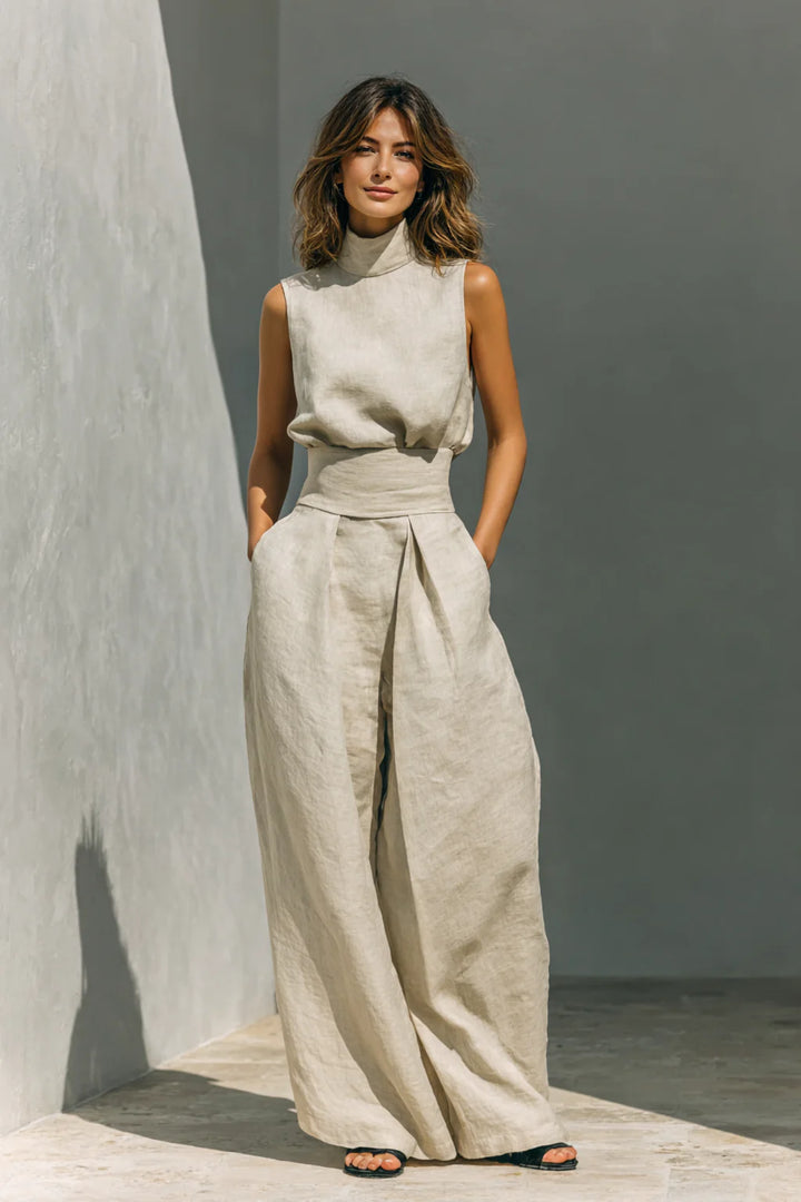 Élise – Linen Flow Jumpsuit