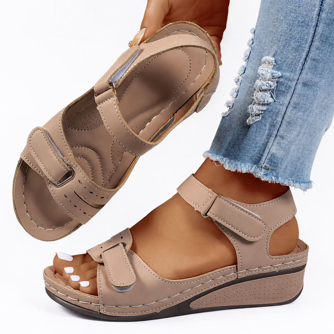 Elena – Comfortable Adjustable Wedge Sandals