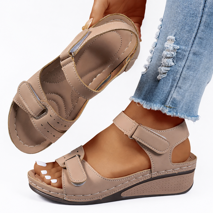 Elena – Comfortable Adjustable Wedge Sandals