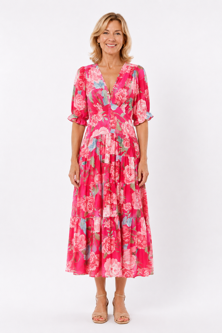 Rosa™ – Blooming Elegance Maxi Dress