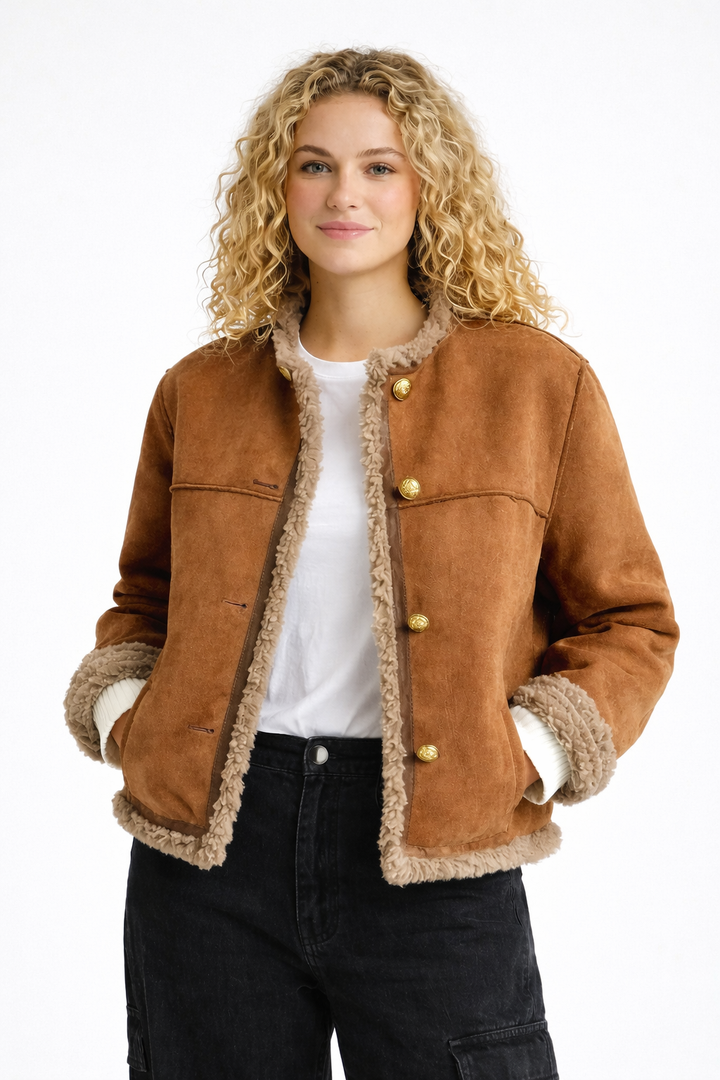 Abbey - Timeless Brown Suede Jacket