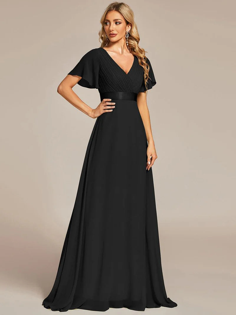 Celina – Elegant Flowing V-Neck Maxi Dress