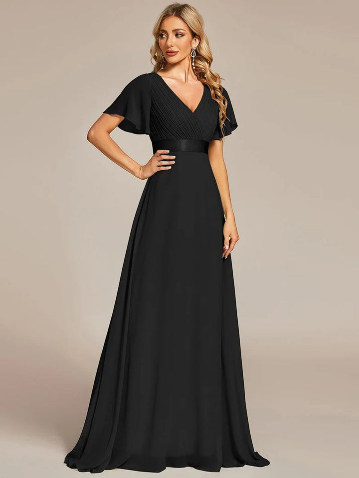 Celina – Elegant Flowing V-Neck Maxi Dress