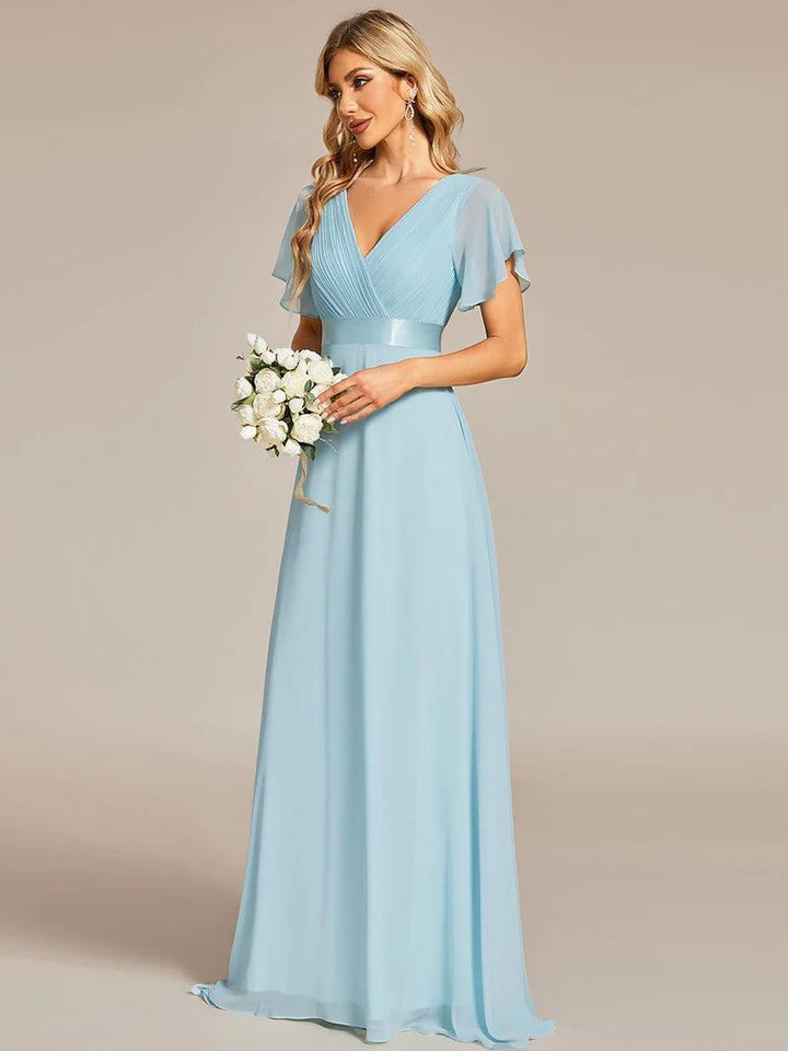 Celina – Elegant Flowing V-Neck Maxi Dress