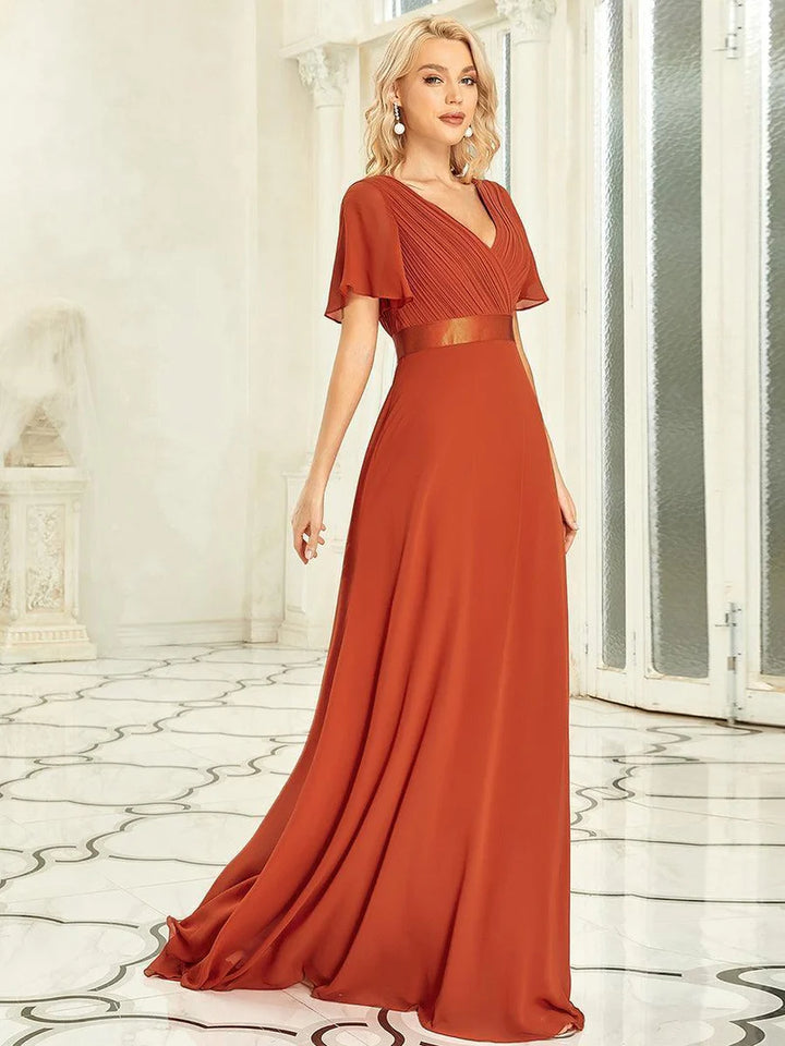 Celina – Elegant Flowing V-Neck Maxi Dress