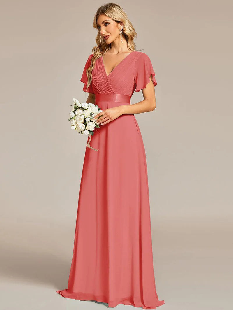 Celina – Elegant Flowing V-Neck Maxi Dress