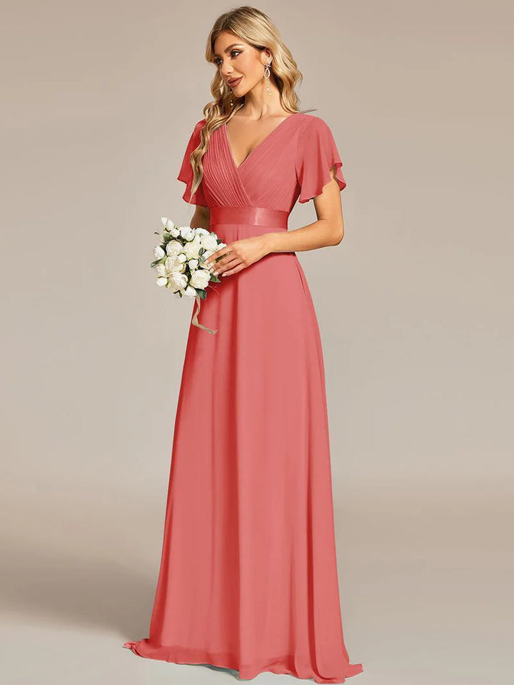 Celina – Elegant Flowing V-Neck Maxi Dress