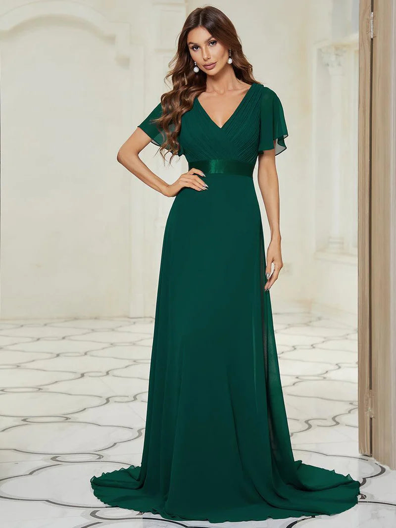 Celina – Elegant Flowing V-Neck Maxi Dress