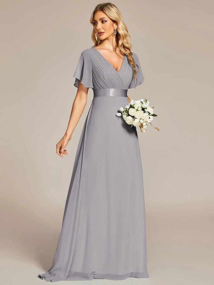 Celina – Elegant Flowing V-Neck Maxi Dress
