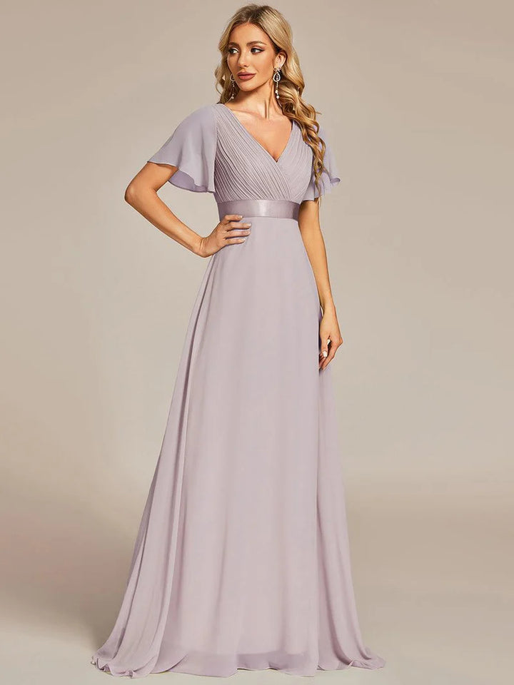 Celina – Elegant Flowing V-Neck Maxi Dress