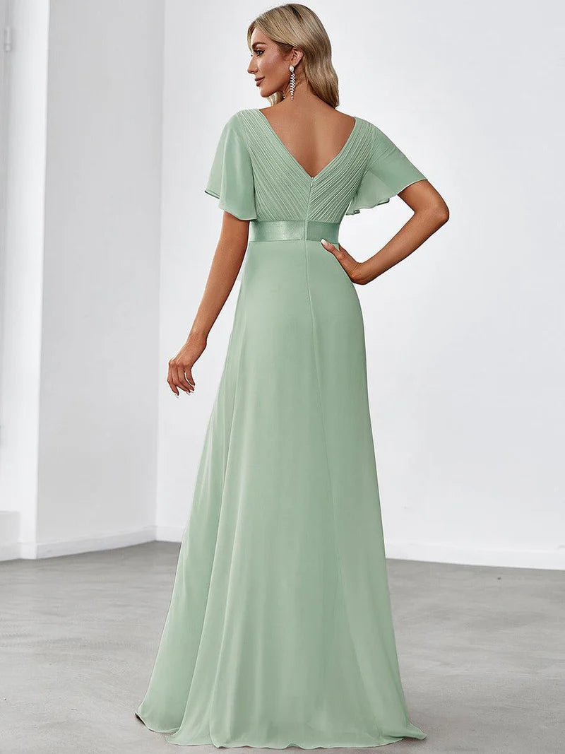 Celina – Elegant Flowing V-Neck Maxi Dress