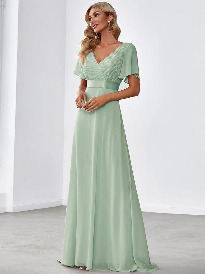 Celina – Elegant Flowing V-Neck Maxi Dress