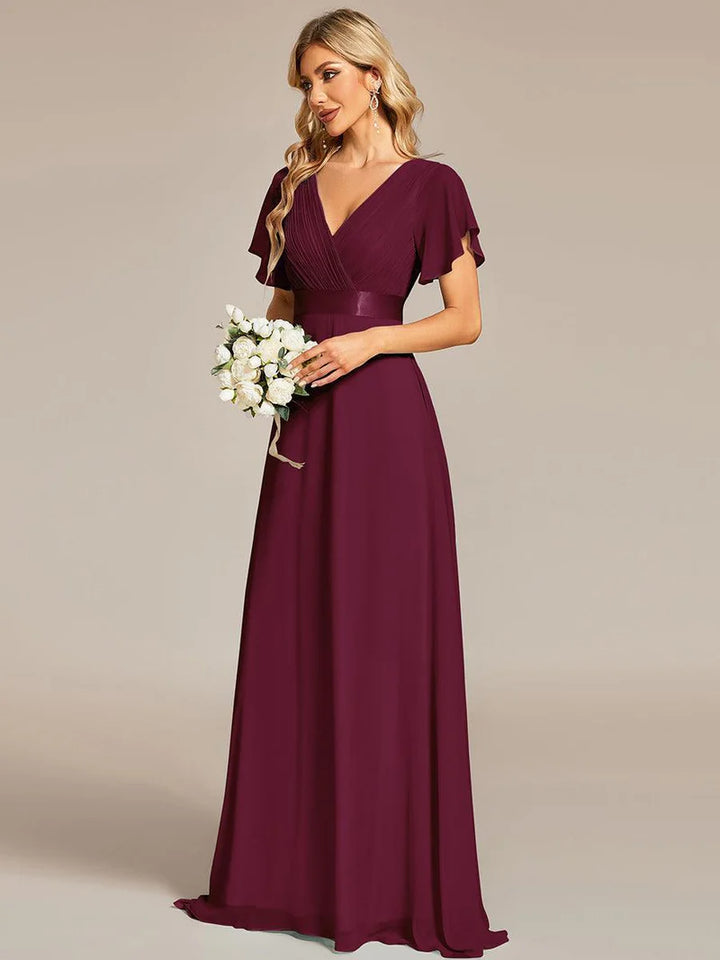 Celina – Elegant Flowing V-Neck Maxi Dress