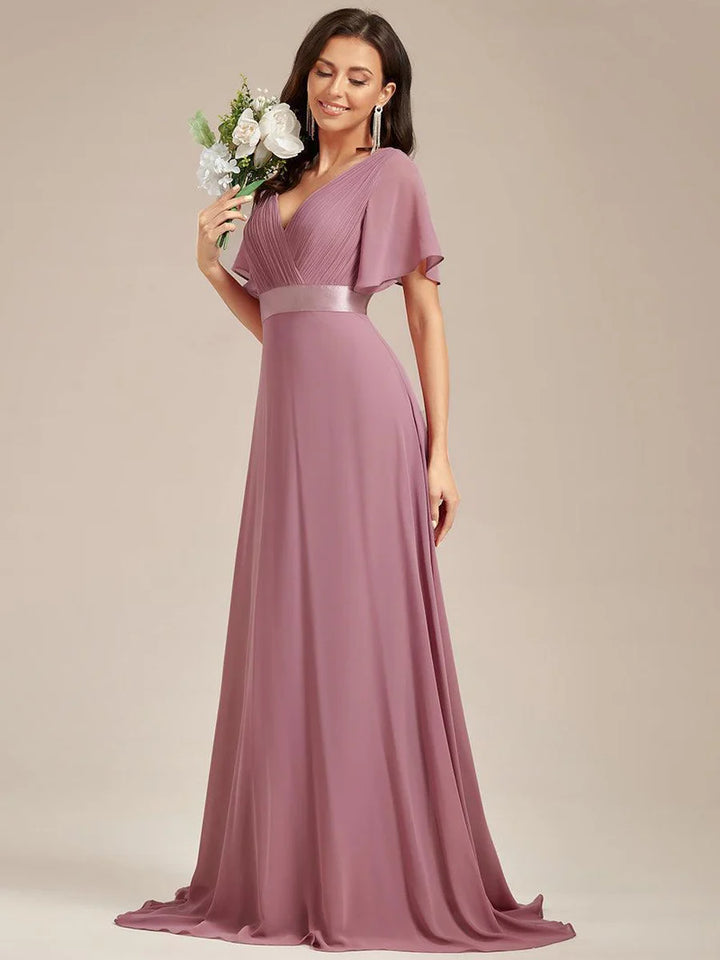 Celina – Elegant Flowing V-Neck Maxi Dress