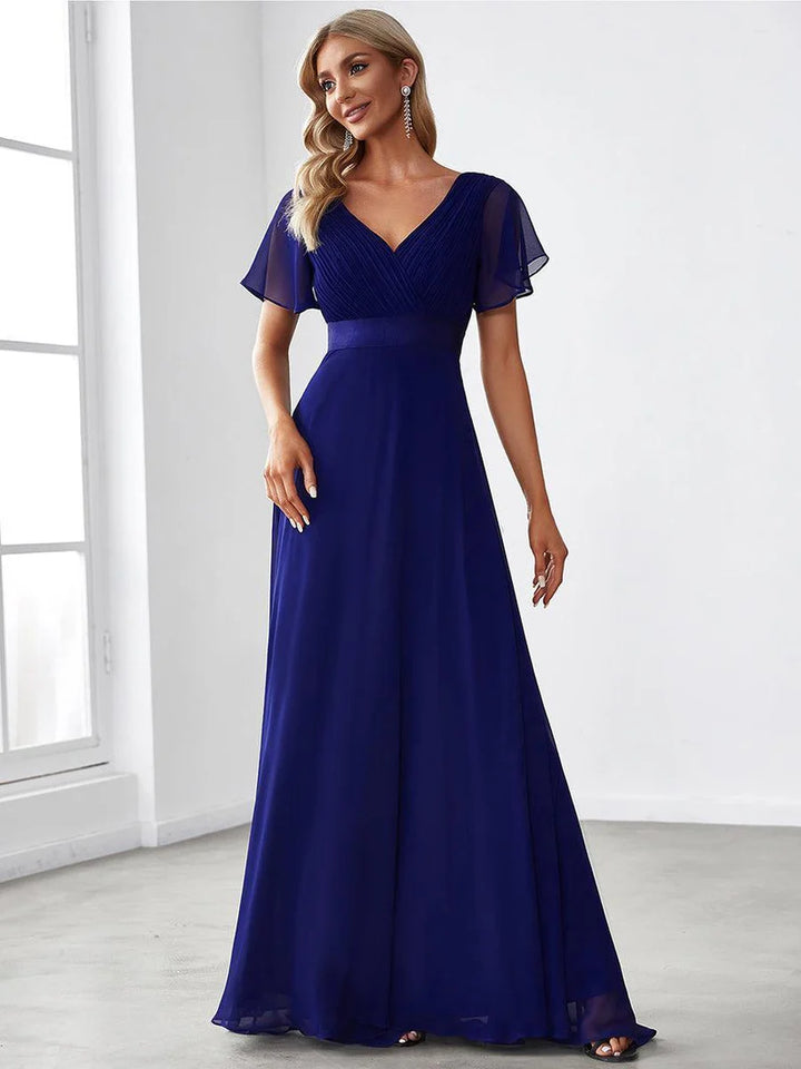 Celina – Elegant Flowing V-Neck Maxi Dress