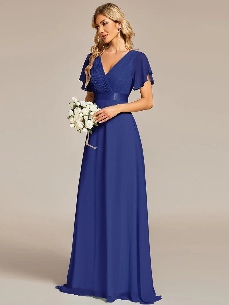 Celina – Elegant Flowing V-Neck Maxi Dress