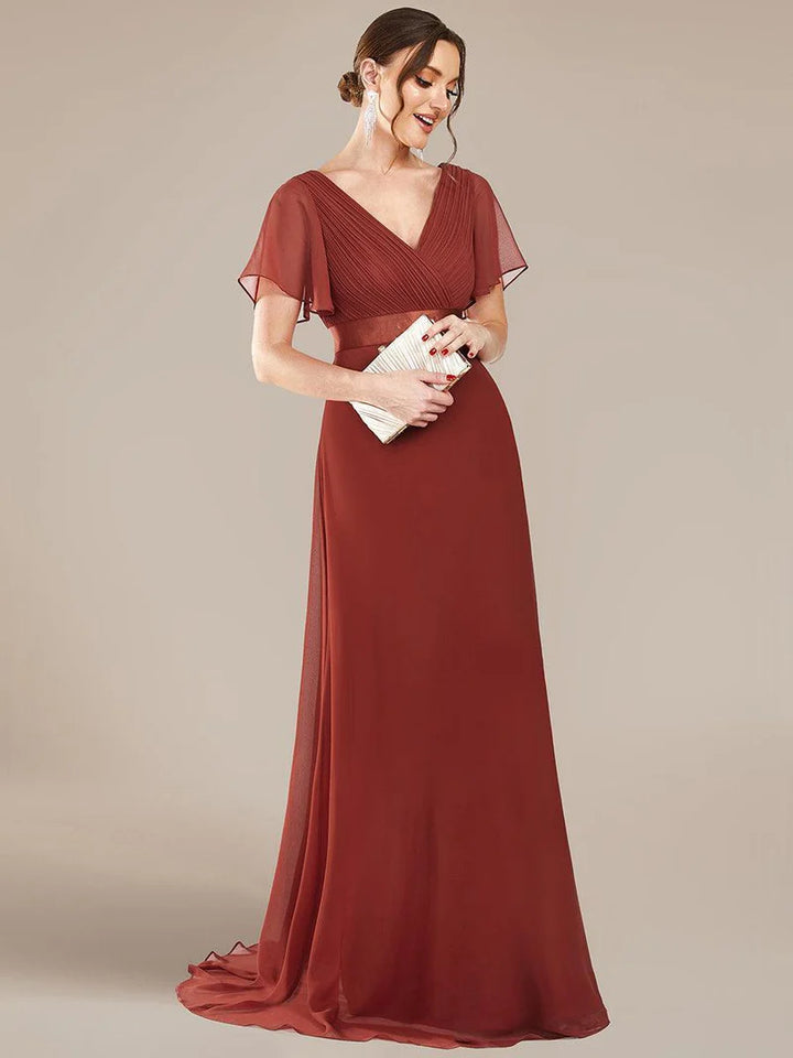 Celina – Elegant Flowing V-Neck Maxi Dress