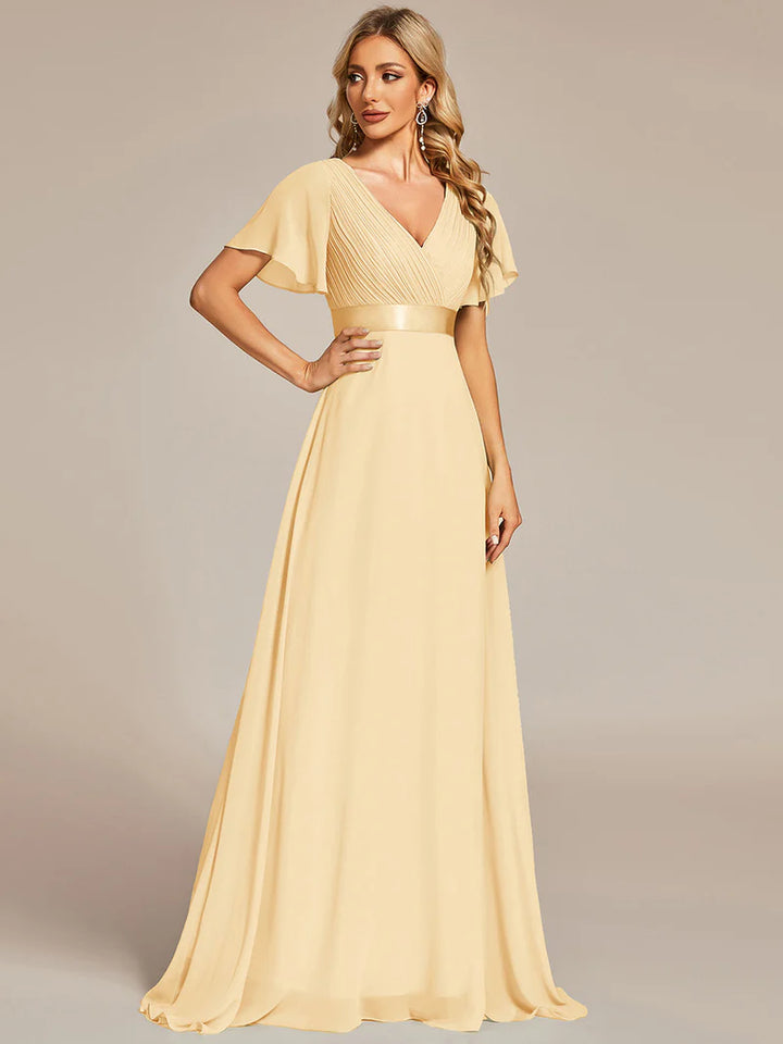 Celina – Elegant Flowing V-Neck Maxi Dress
