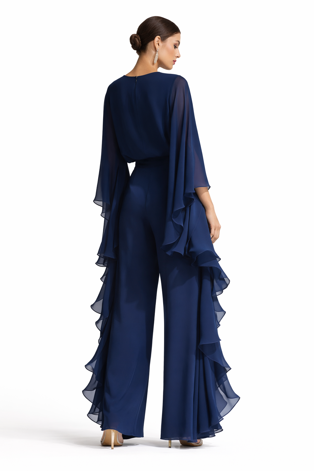Lilly – Elegant Cape Sleeve Maxi Dress