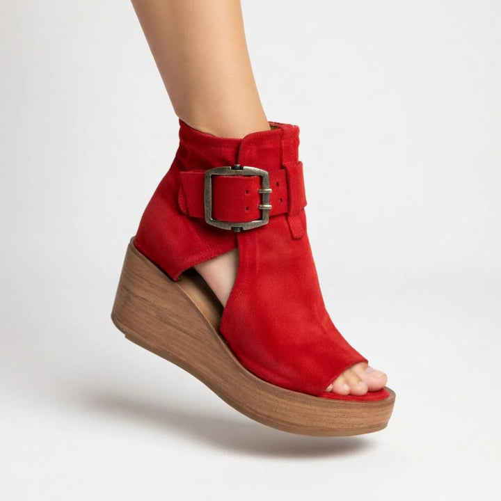 Romy – Elegant Buckle Wedge Sandals