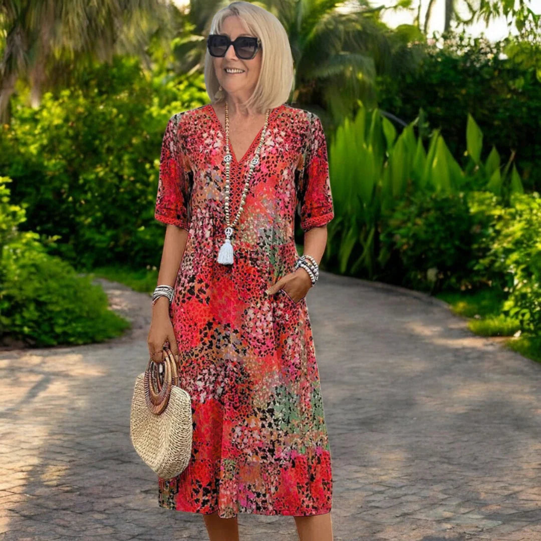 Mirelle – Comfortable Printed Midi Dress