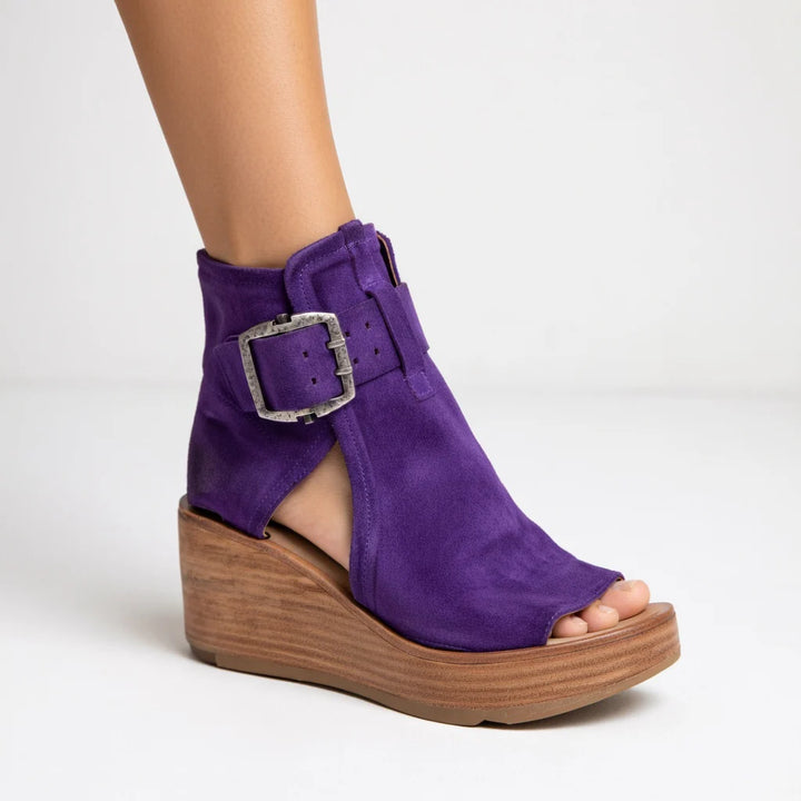Romy – Elegant Buckle Wedge Sandals