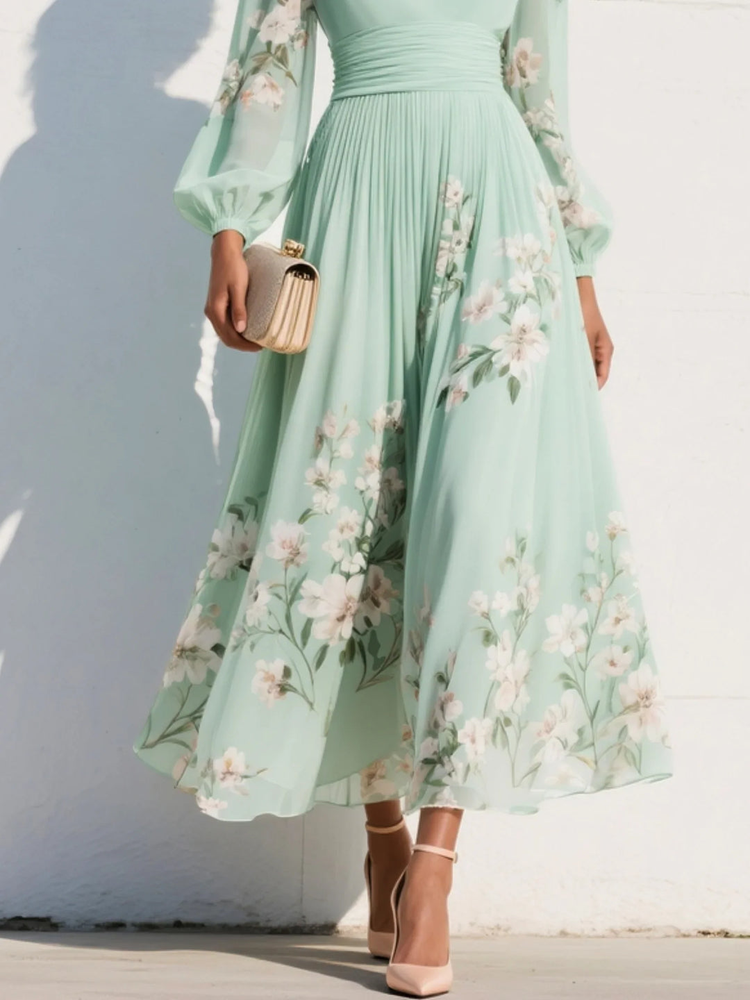 Amber – Elegant Floral Midi Dress