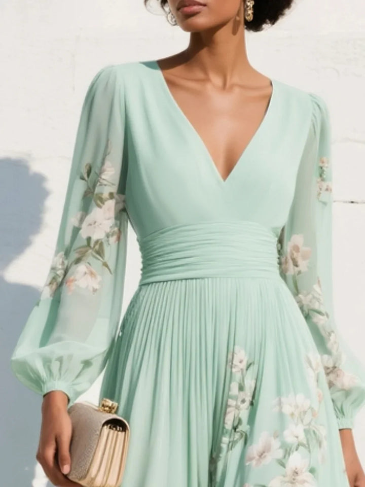 Amber – Elegant Floral Midi Dress
