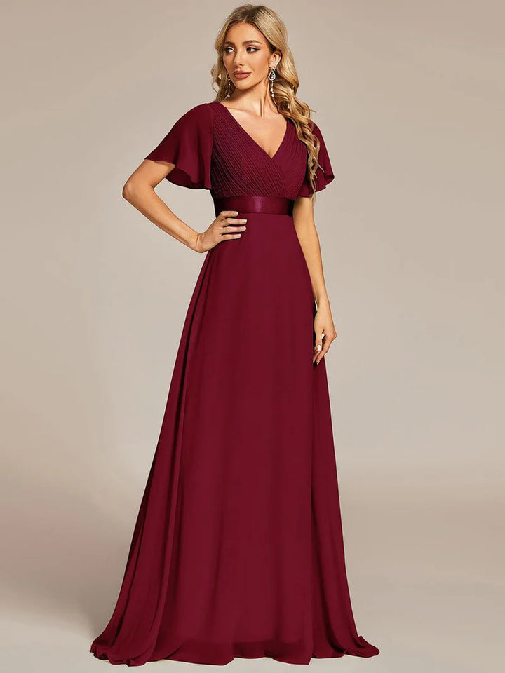 Celina – Elegant Flowing V-Neck Maxi Dress